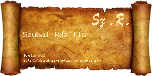 Szuhai Ráfis névjegykártya